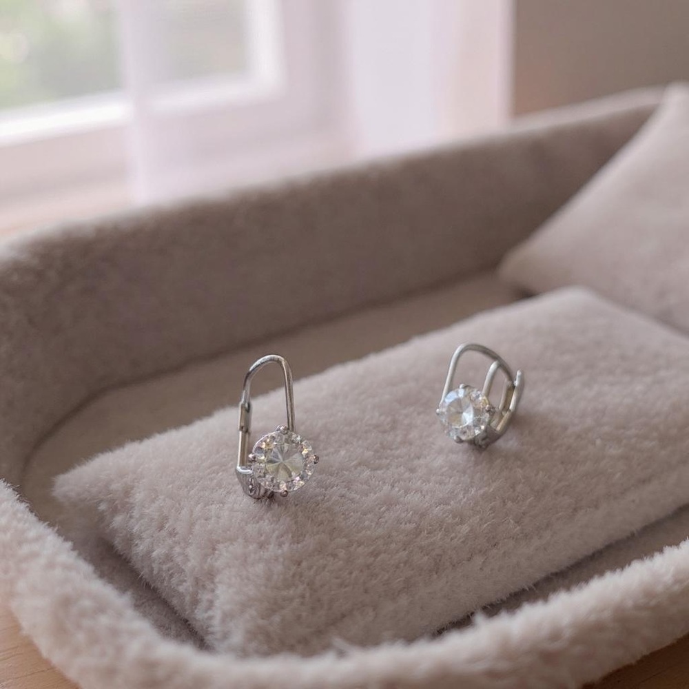 Vintage Silver Plated Earrings with Genuine Quartz Crystal Accents